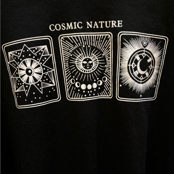 COSMIC NATURE long sleeved boxy tee in black and white with tie dye sleeves 🔮 - Picture 3 of 3